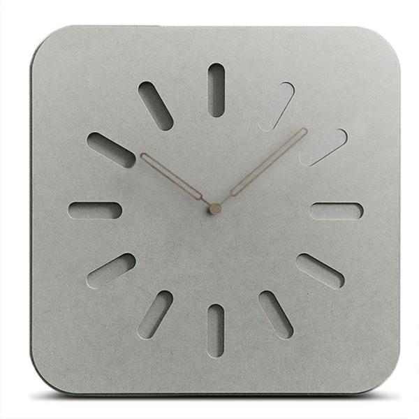 Quality Black Grey Square Wooden Wall Clock For Living Room Or Office for sale