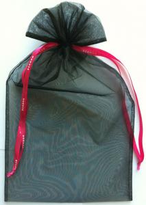 China SGS Large Organza Gift Bags , Eco Drawstring Organza Pouch Offset Print on sale