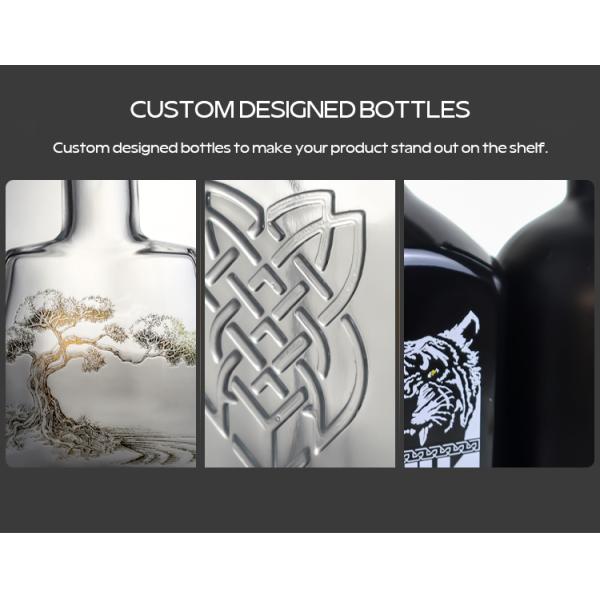 750ml Long Neck Flint Glass Bottle with Corks and Acid Etch Surface Handling