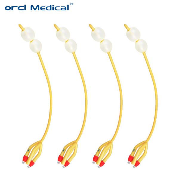 Quality 4 Way Latex Foley Catheter Silicone Coated Double Balloon Latex Urinary Catheters for sale