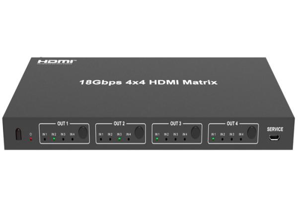 Quality Micro USB 18Gbps 4x4 Matrix HDMI Switcher IR Receiver for sale