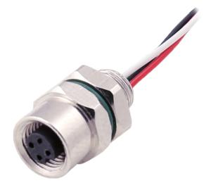 China Waterproof M5 Circular Connector 4 Pin Panel Mount Rear Solder Type on sale