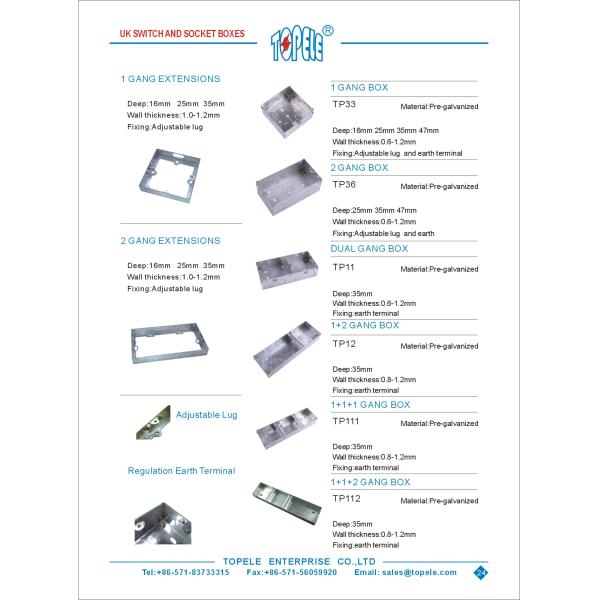 BS GI Electrical One Gang /Two Gang Switch And Socket Box/EXTENSIONS BOX, Electrical Boxes And Covers
