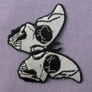 Cotton Twill Pantone Custom Embroider Patch Skull Butterfly Pattern