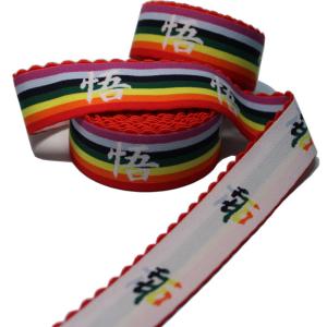 Buy cheap 34mm Colored Jacquard Elastic Webbing Tooth Edge Nylon Elastic Tape product
