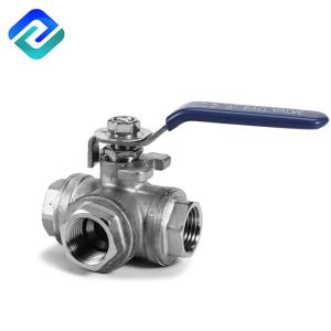 China Food Grade 316 SS Three Way Ball Valve 1 Inch 3 Way Stainless Steel Ball Valve on sale