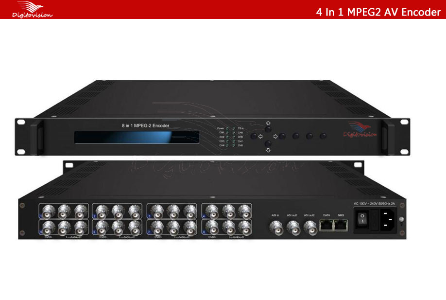 4 in 1 encoder sdi av asi input MPEG2 ip encoder