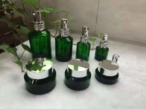 China 15ml 30ml 100ml  Sloping Shoulder Glass bottle Jar Set Various color with dropper pump and screw cap on sale