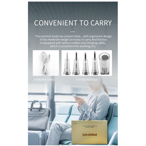 PMU Gold Microblading Permanent Makeup Machine Hollow Cup Motor