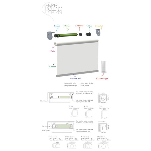 Constant Speed Single Phase Roller Blind Tubular Motor 38dB