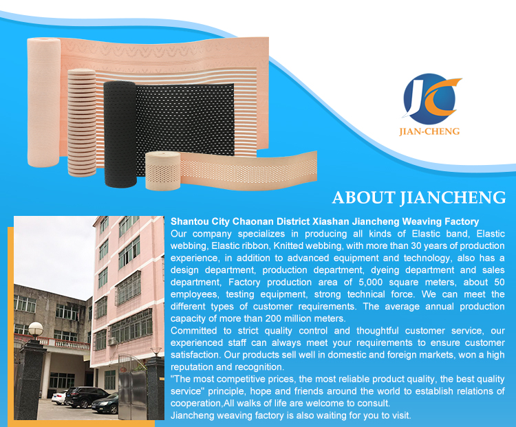 230mm High quality polyester mesh elastic band custom webbing for abdominal binder webbing