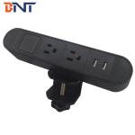Office use clamp on table edge table socket box with usb charger