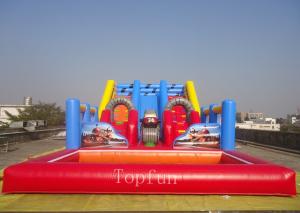 Buy cheap Red Multifunctional Inflatable Water Slide With Obstacles N Pool product