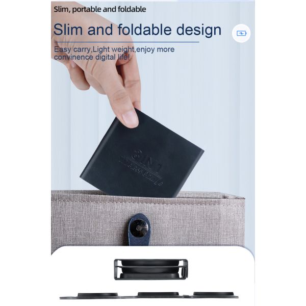 White Round Qi Wireless Charging Pad 15w 107g Foldable Mobile