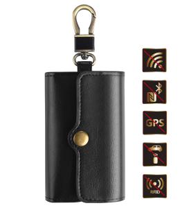 Dustproof Faraday Cage Bag For Car Keys Signal Blocker Leather Key Holder