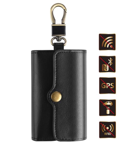 Quality Dustproof Faraday Cage Bag For Car Keys Signal Blocker Leather Key Holder for sale