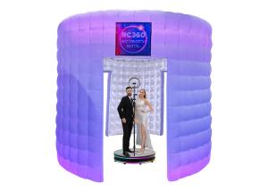 360 Led Photo Booth Enclosure Black Cube Led Inflatable Photo Booth With 2 LED Light