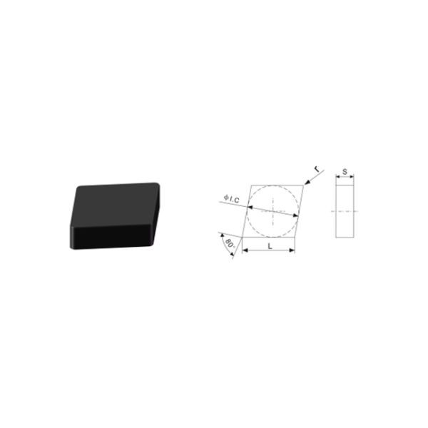 Gcr15 Machining CNGN Solid CBN Inserts , CBN Turning Tools High Efficiency