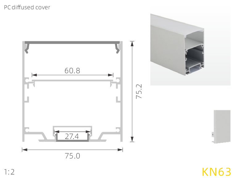 Led Aluminium Profiles For Indirect Lighting By Led Strips for Up and Down lighting