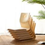 Japanese Style Comfortable Wooden Stackable Tatami Chair Leisure Chair No Legs