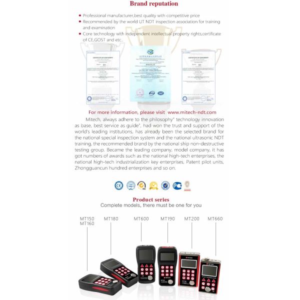 Long Standby Time Metal Thickness Gauge , USB Connection Ultrasonic Thickness Meter MT160