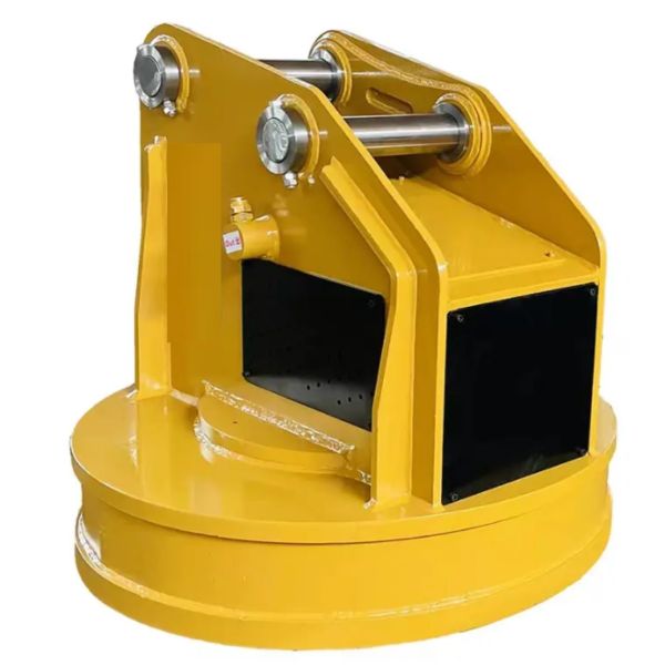Custom Hydraulic Excavator Magnet , Round Scrap Lifting Magnet For Crane Forklift