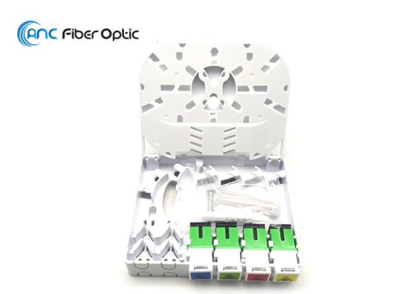 Quality 4 Core Indoor Fiber Optic Termination Box Faceplate With Shutter SC/APC Adapter for sale
