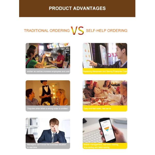 Hot Sale 27 inch Smart Food Self Service Order Kiosk For Order Self Service Terminal