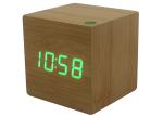 Wooden LED Alarm Clock With Thermometer Temp Date LED Display Calendars