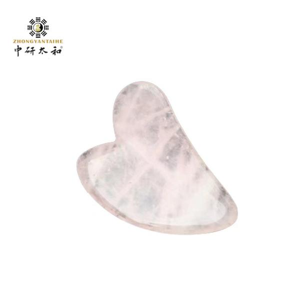 Quality Heart Shaped Scraping Massage Tool Rose Quartz Pink Jade Stone for sale