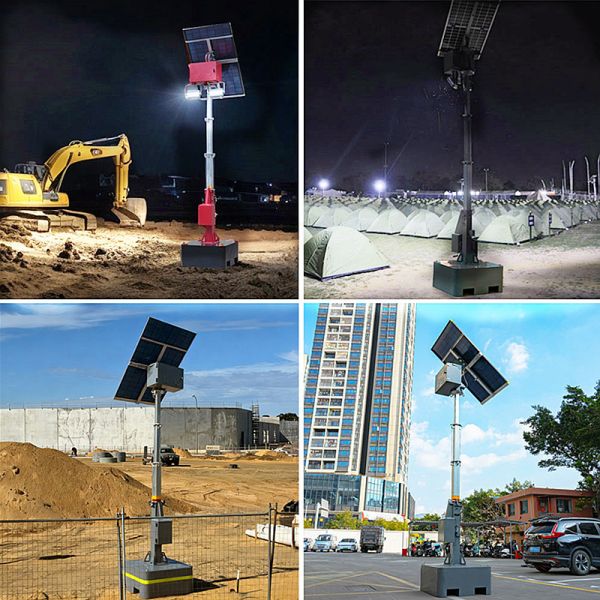 Cheap Affordable Solar Light Tower Large Scale Infrastructure Projects Mobile Solar Light Tower