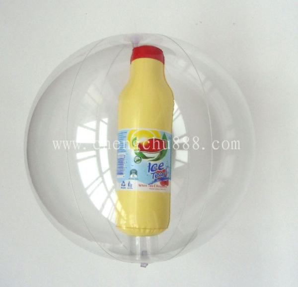 Quality Inflatable beach ball with bottle inside for sale