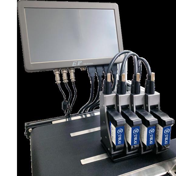 4 Heads Inkjet Date Coder Machine 600 DPI High Resolution Industrial Inkjet