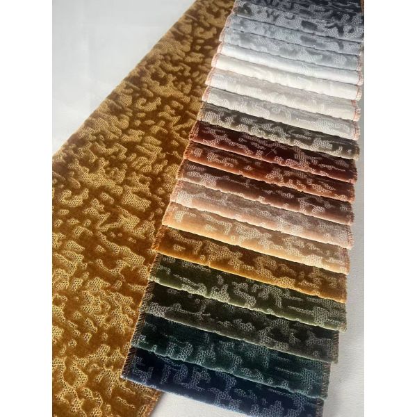 100% Polyester Jacquard Velvet Sofa Fabric 460gsm 142CM Width