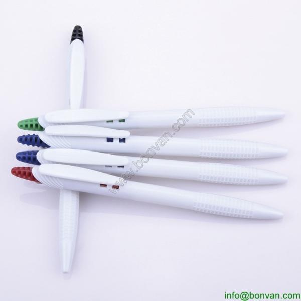 Quality plastic ball pen,corn style click white ball pen,white plastic ballpen for sale