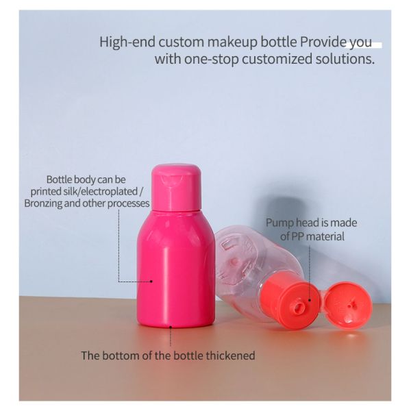 Customized 60ml PET Bottle Cosmetic Lotion Empty Bottles Screen Printing For Cosmetic Products