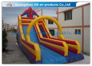 China Red Inflatable Spiderman Bouncy Castle With Water Slide For Summer Party on sale