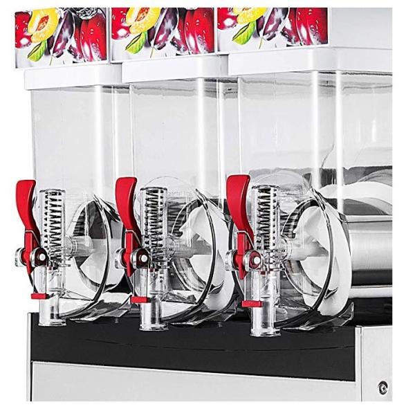 Quality 300W Stainless Steel Ice Slush Machine / 15L×3 Smoothie Slush Machine For Supermarket for sale