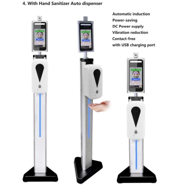 Non Contact 20W IP54 0.2 Seconds Wall Moutned Face Recognition Thermometer Outdoor Use