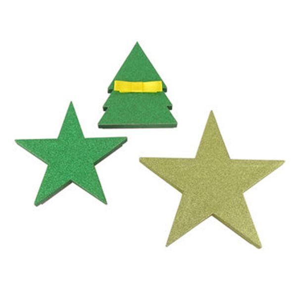 Tree Shape Empty Xmas Boxes / Rigid Gift Packaging Box Shinny Glitter Surface