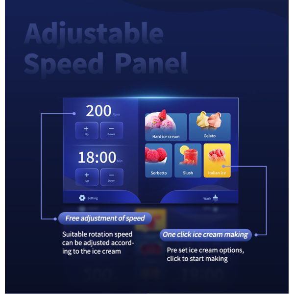 2200W Automatic Gelato Hard Ice Cream Making Machine 48L/H for Commercial