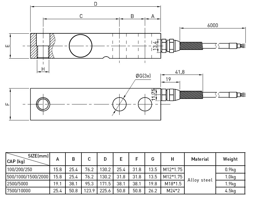 High Precision Sensor Shear Beam Load Cell For Truck Scales , Waterproof