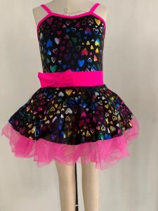 Children'S Spring And Summer Short Sleeved Ballet Dance Skirt Love Coating