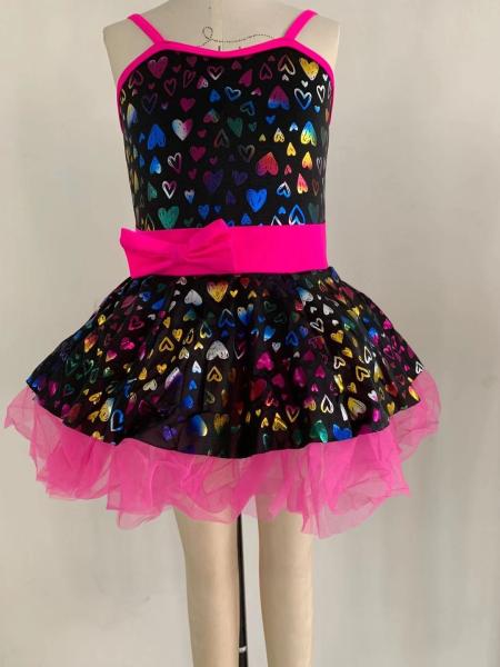 Quality Children'S Spring And Summer Short Sleeved Ballet Dance Skirt Love Coating for sale