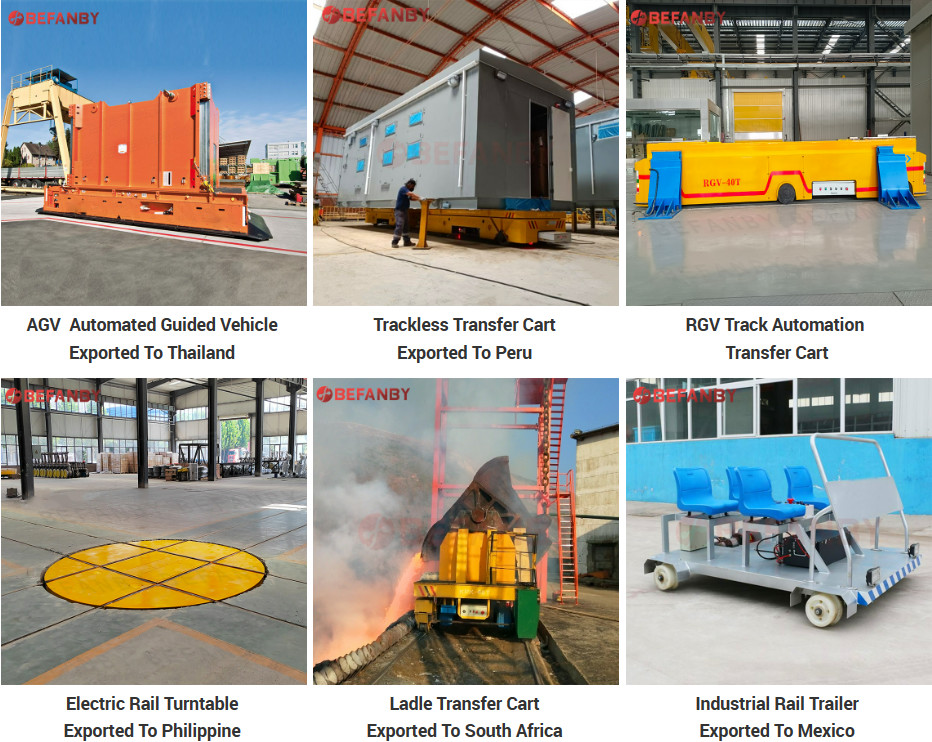 Motorized Steerable Rail Turntable Transfer Cart