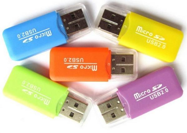 Customized LOGO Print Portable Card Reader Flash Memory Card Reader With LED