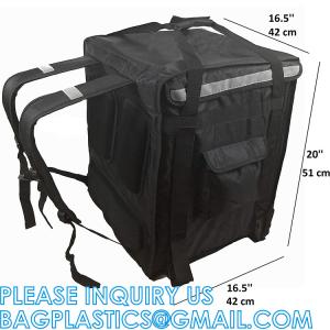 China Thermal Food Delivery Backpack w/Cup Holders Insulated Pizza Delivery Bag Mesh Pocket and Receipt Window on sale