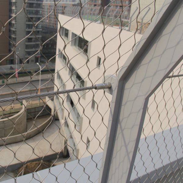 SUS 316 Inox Wire Mesh Plain Woven SS Wire Rope Mesh For Stair Protection