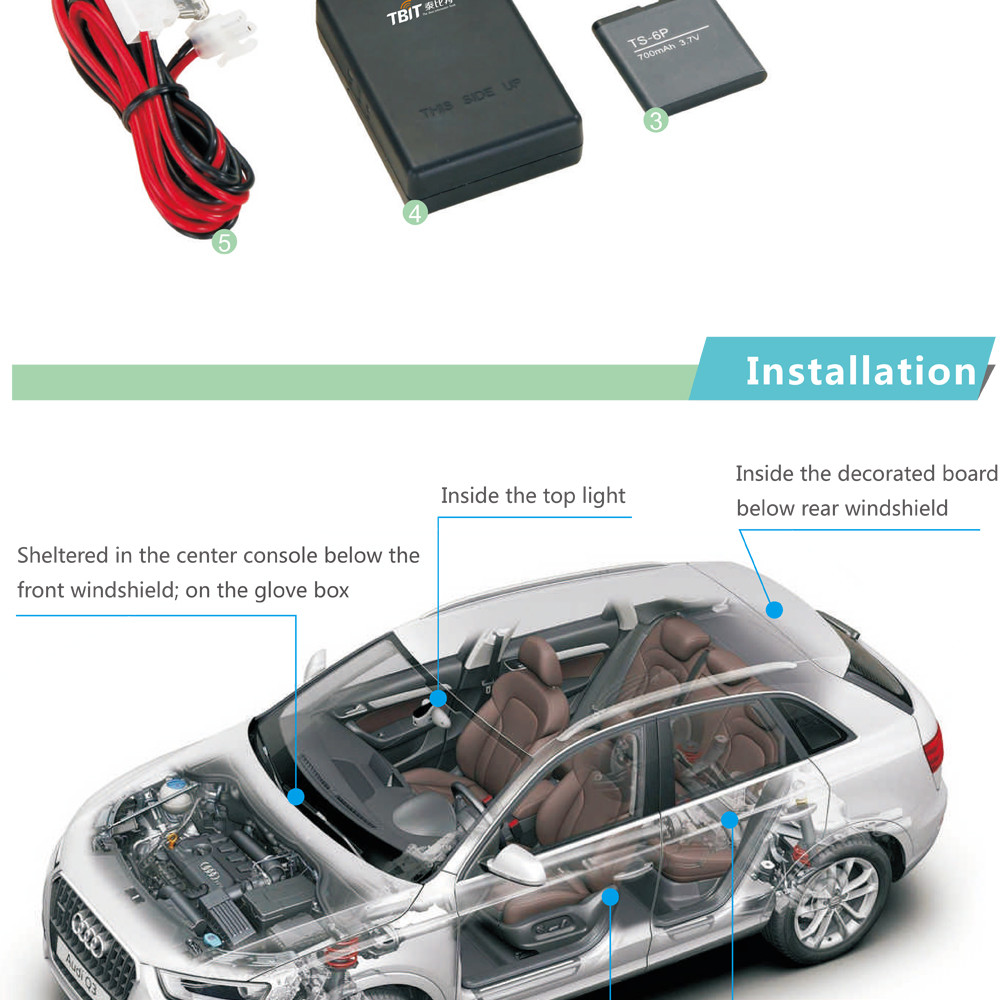 IOS APP / Android APP GPS Tracking Devices For Vehicles Battery Powered
