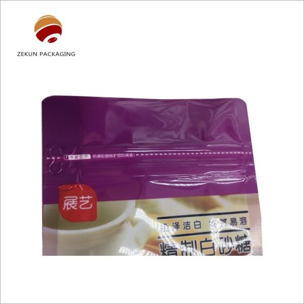Quality CMYK Printed Flat Bottom Bag Moisture Proof Packaging With Zipper for sale